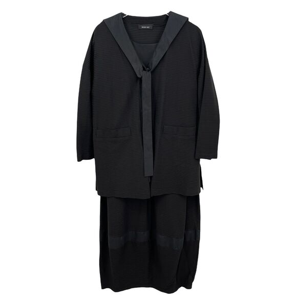 Heidi Ost Size Small / Medium Black Textured Dress & Jacket Set Designer Art - Picture 1 of 12